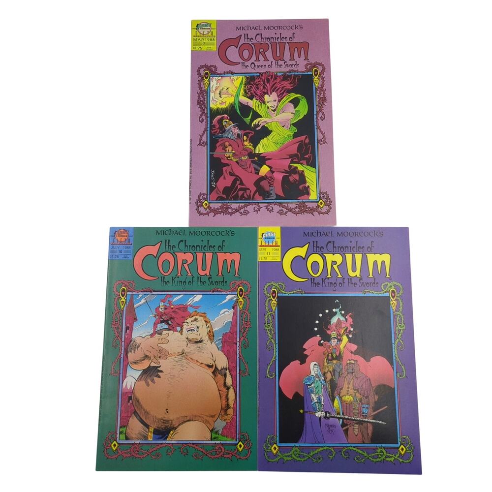 Michael Moorcock Chronicles of Corum Comic Lot 8 10 11 First Comics 1988 Fantasy